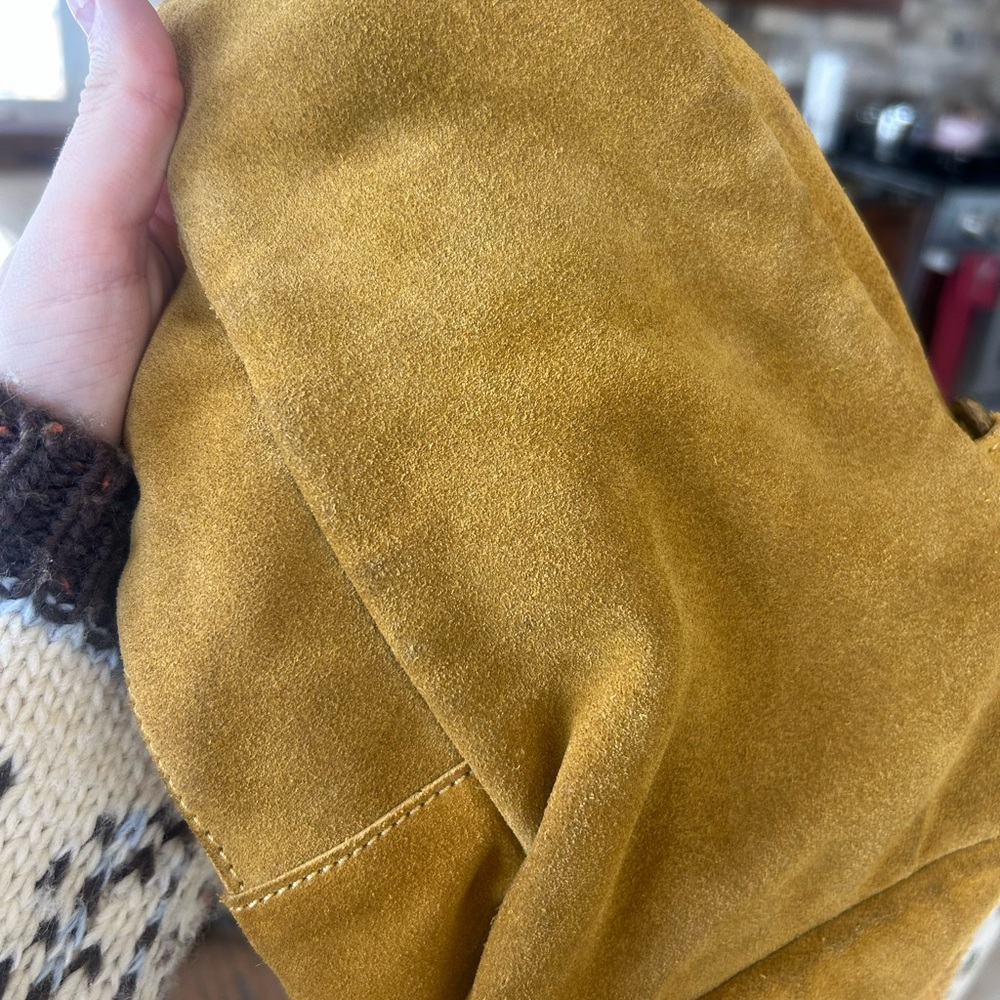 Free People Leather Hudson Suede Sling Bag Apple Green - Picture 11 of 14